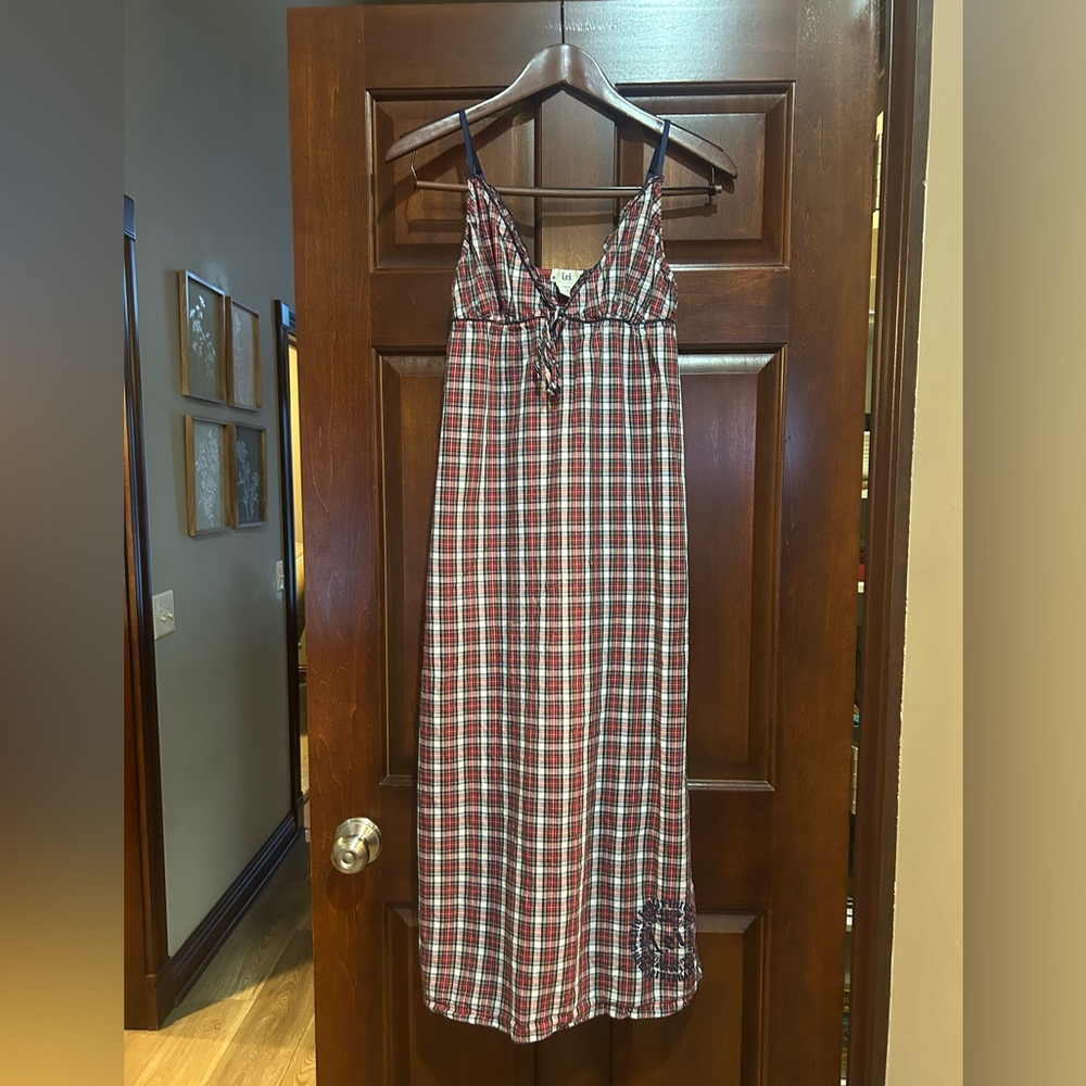 L.e.i. Y2K Plaid Cotton Sleep Dress Nightgown Medium